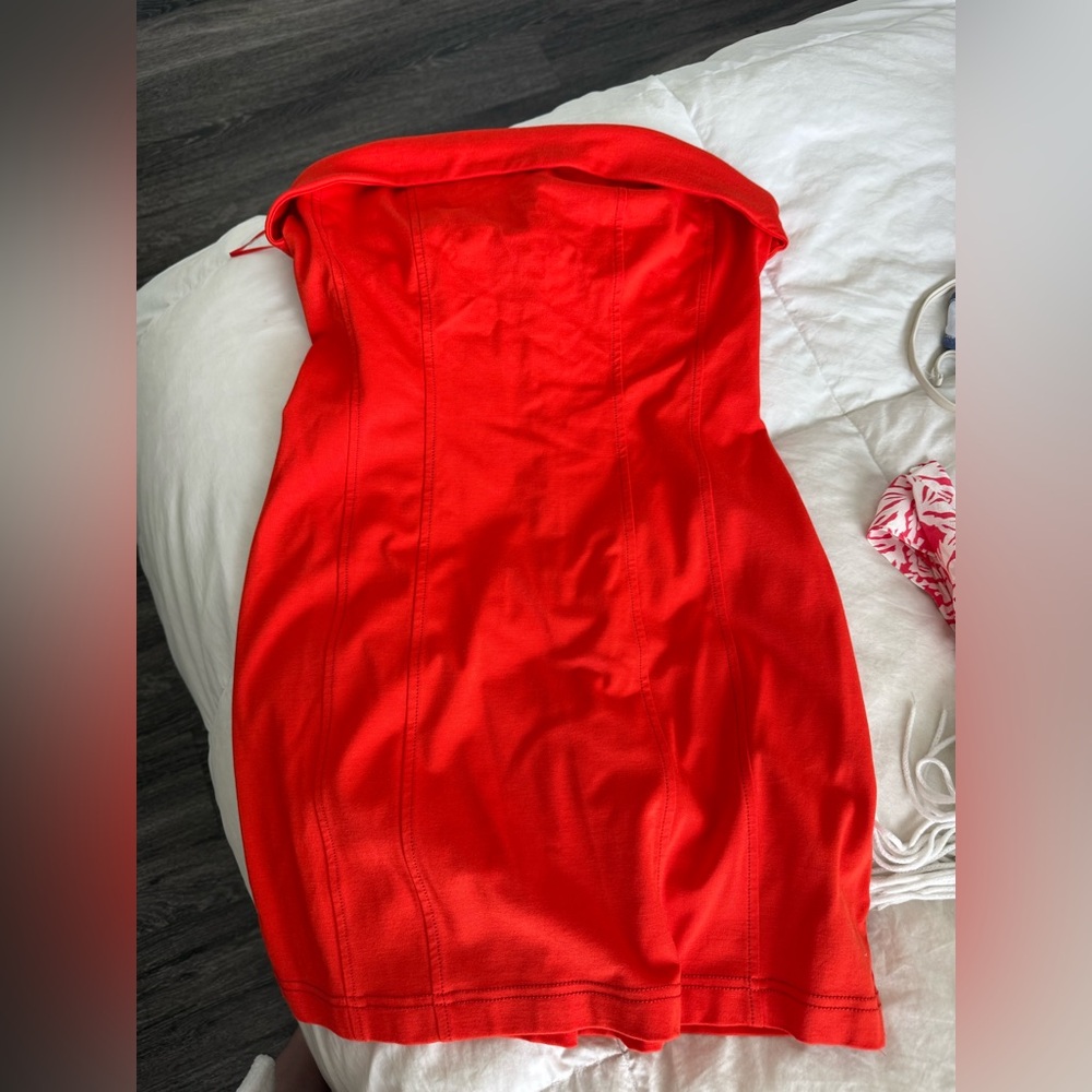 Urban Outfitters Vibrant Red Strapless Dress